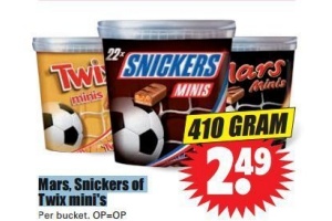 mars snickers of twix mini s