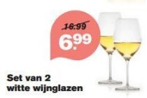 set van 2 witte wijnglazen