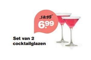 set van 2 cocktailglazen