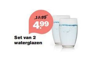 set van 2 waterglazen