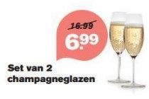 set van 2 champagneglazen
