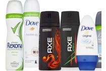 alle dove axe en rexona deodorant