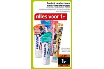 prodent tandpasta en kindertandenborstel