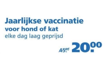 jaarlijkse vaccinatie voor hond of kat