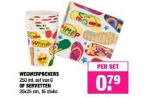 wegwerpbekers of servetten