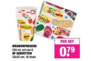 wegwerpbekers of servetten