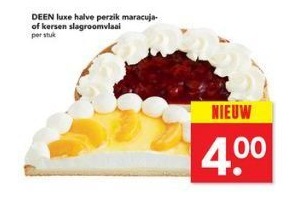 deen luxe halve perzik maracuja of kersen slagroomvlaai