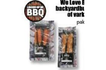 we love bbq vuurstok backyardburger kipsate of varkenshaassate