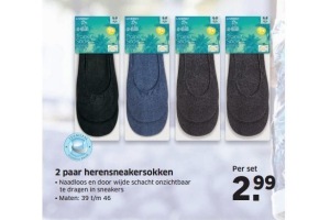 2 paar herensneakersokken