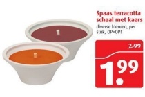 spaas terracotta schaal met kaars