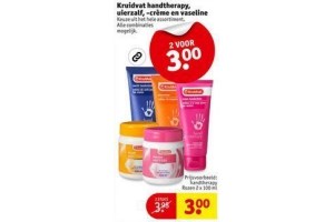 kruidvat handtherapie uierzalf creme en vaseline