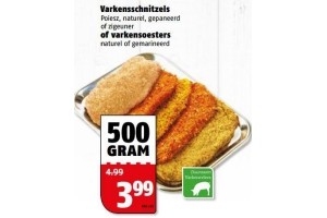 varkensschnitzels of varkensoesters