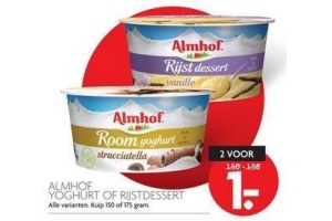almhof yoghurt of rijstdessert