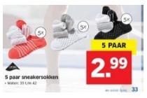 5 paar sneaker sokken