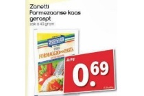 zanetti parmezaanse kaas geraspt