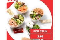 luxe maaltijdsalades geitenkaas zalm garnalen of pulled pork