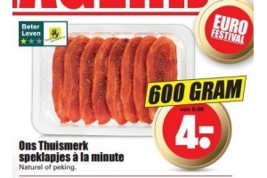 ons thuismerk speklapjes a la minute
