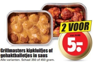 grillmasters kipkluifjes of gehaktballetjes in saus