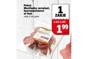 poiesz westfaalse cervelaat boerenmetworst of fuet
