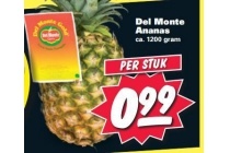 del monte ananas voor eur0 99 per stuk