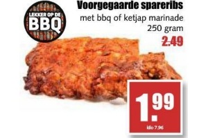 voorgegaarde spareribs
