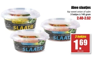 abee slaatjes kip sweet onion of zalm