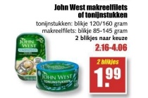 john west makreelfilets of tonijnstukken