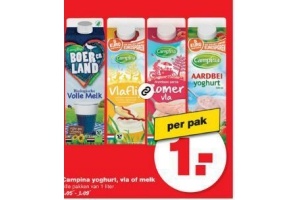 campina yoghurt vla of melk