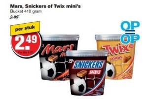 mars snickers of twix mini s bucket