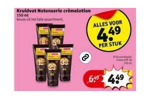 kruidvat notenserie cremelotion