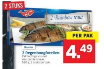 2 regenboogforellen
