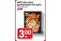 emte ultra verse gambaschotel met pesto