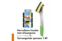 hervulbare houder met afwasspons