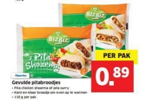 bizbiz gevulde pitabroodjes