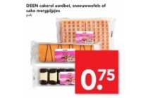 deen cakerol aardbei sneeuwwafels of cake mergpijpjes