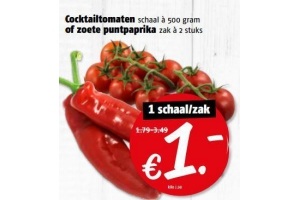cocktailtomaten of zoete puntpaprika