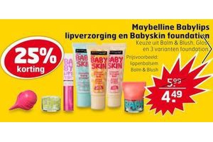 maybelline babylips lipverzorging en babyskin foundation voor eur4 49