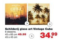 schilderij glass art vintage cuba