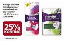 always discreet inlegkruisjes of maandverband