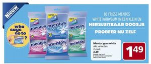 mentos gum white