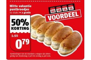 witte vakantie puntbroodjes
