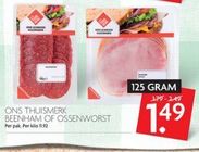 ons thuismerk beenham of ossenworst