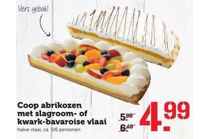 coop abrikozen met slagroom of kwark bavaroise vlaai