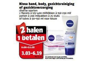 nivea hand body gezichtsreiniging of gezichtsverzorging