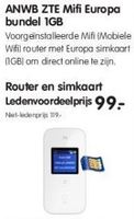 anwb zte mifi europa bundel 1gb router en simkaart