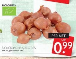 biologische sjalotjes per net voor eur0 99