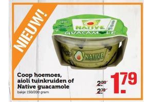 coop hoemoes aioli tuinkruiden of native guacamole