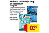 kruidvat suikervrije drop en pepermunt