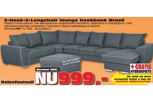 2+Hoek+3+Longchair lounge hoekbank voor €999,- Beste.nl