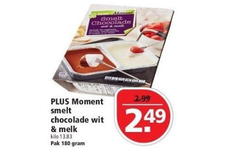 plus moment smelt chocolade wit en melk